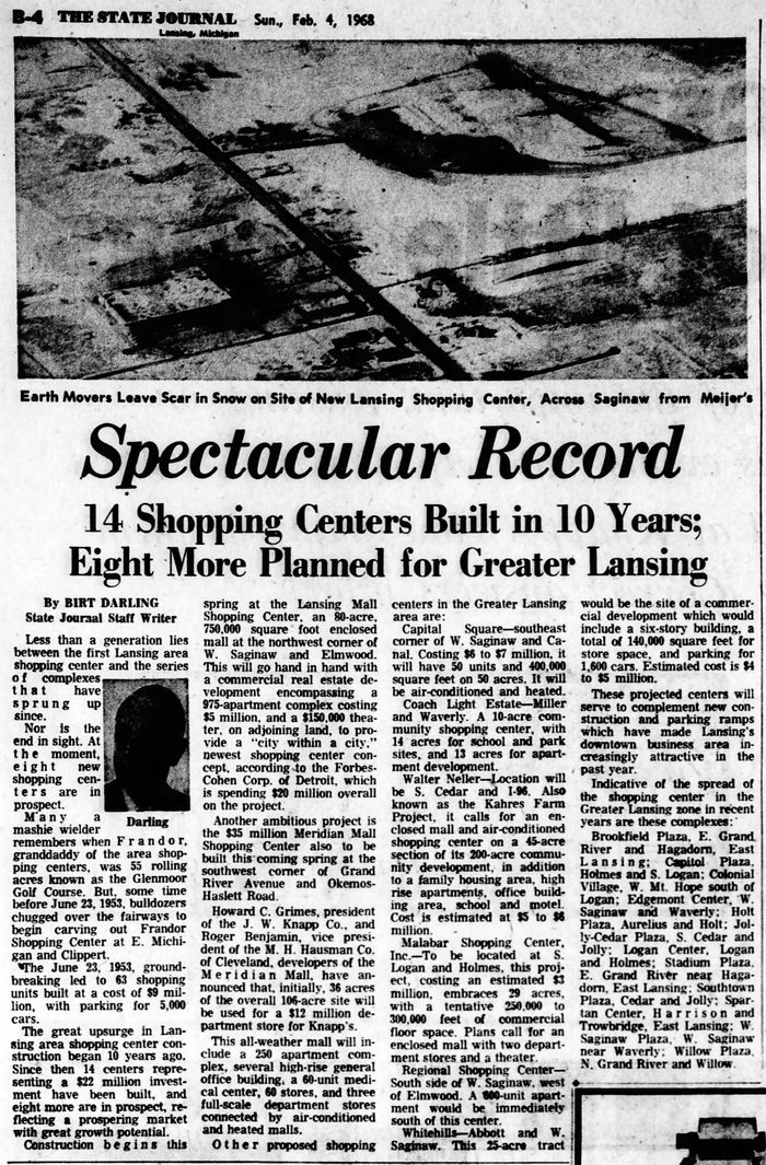 Meridian Mall - Feb 1968 Article On New Malls (newer photo)